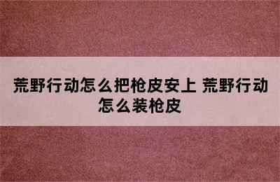 荒野行动怎么把枪皮安上 荒野行动怎么装枪皮